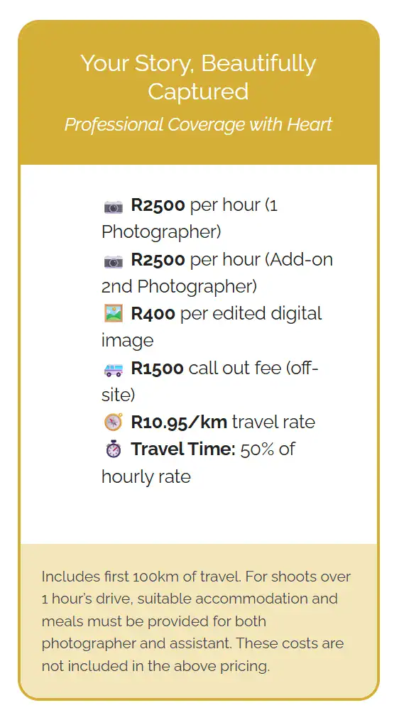 Commercial Price List Our commercial price list for corporates and events